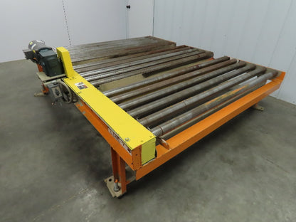 Versa Powered Live Roller Case Pallet Conveyor 68"x 87" 3ph 46fpm Fork Pockets