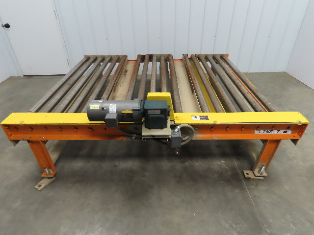 Versa Powered Live Roller Case Pallet Conveyor 68"x 87" 3ph 46fpm Fork Pockets