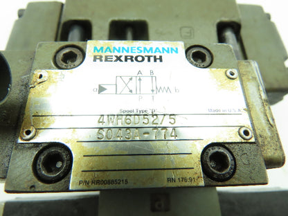 Rexroth 4WEH16E60/6AG24N9ETK4 Hydraulic Directional Solenoid Spool Valve Stack
