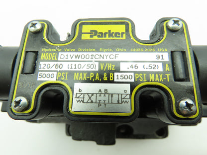 Parker DG5S 8 6C M FTWL B5 30 Hydraulic Directional Control Solenoid Valve 120V