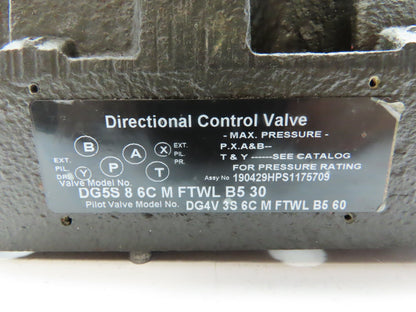 Parker DG5S 8 6C M FTWL B5 30 Hydraulic Directional Control Solenoid Valve 120V