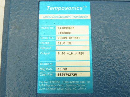 Temposonics 011039050 3102000 Linear Displacement Transducer Control 39.0"Stroke
