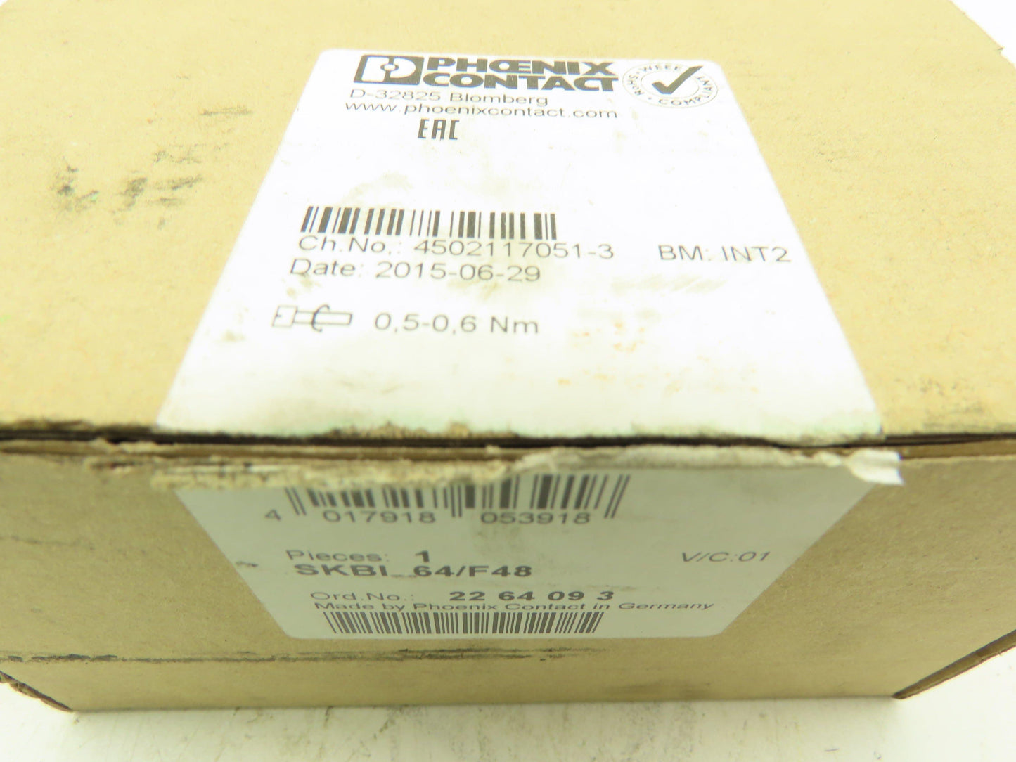 Phoenix Contact SKBI 64/F48 Plug-In Card Block