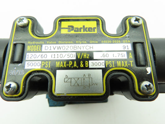 Parker Vickers CVI 25 F 2 L 10 Hydraulic Slip-In Cartridge Solenoid Valve 120V