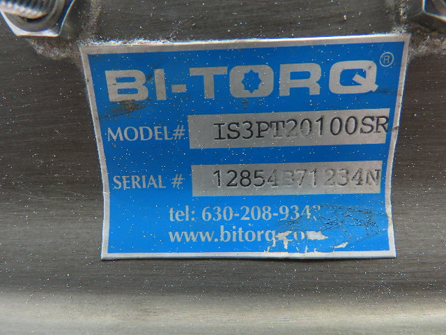 BI-TORQ IS3PT20100SR Pneumatic Actuator With 2" Ball Valve Quarter Turn