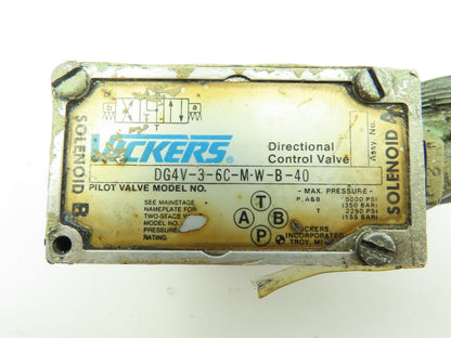 Vickers DG4V-3-6C-M-W-B-40 Hydraulic Directional Control Solenoid Valve 120V