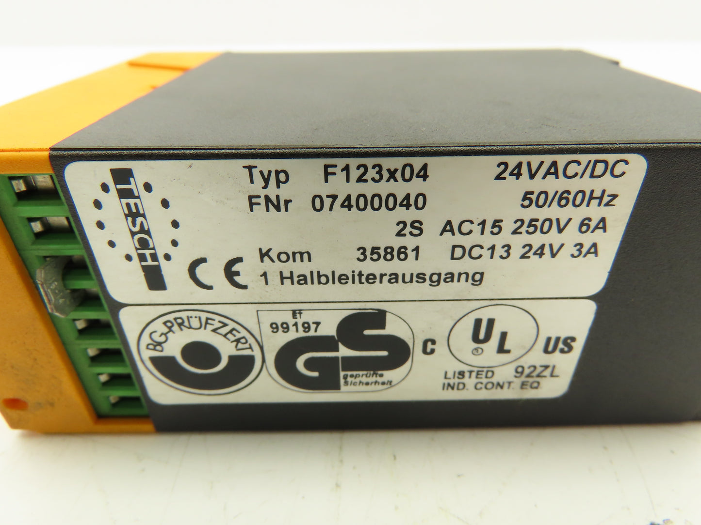 Tesch F123X04 Safety Relay Switch 24VAC/DC  07400040
