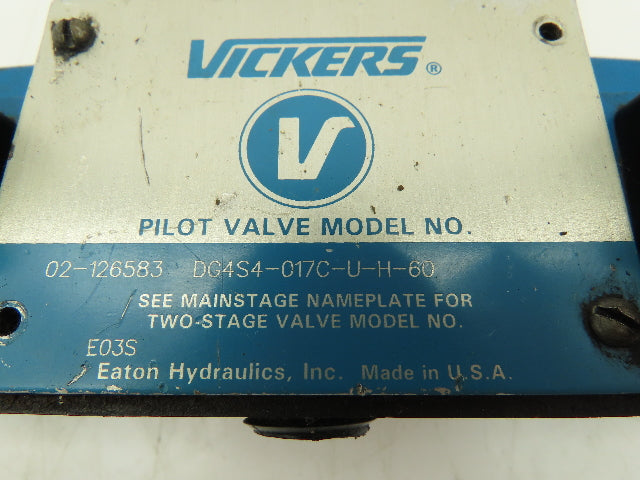 Vickers DG4S4-017C-U-H-60 Hydraulic Directional Control Solenoid Valve 24VDC