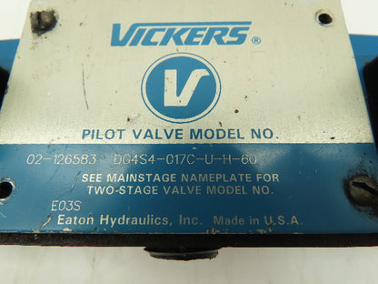 Vickers DG4S4-017C-U-H-60 Hydraulic Directional Control Solenoid Valve 24VDC