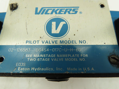 Vickers DG4S4-017C-U-H-60 Hydraulic Directional Control Solenoid Valve 24VDC