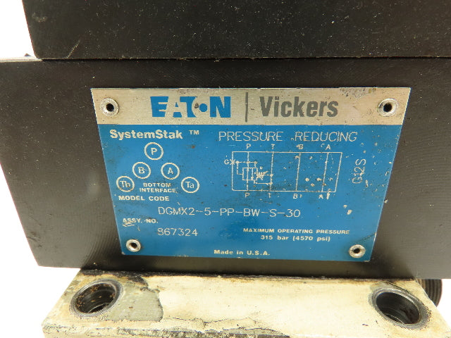 Vickers DG4S4-012A-U-H-60 Hydraulic Directional  Solenoid Relief Valve Stack