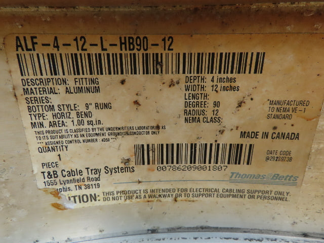 Thomas & Betts ALF-4-12-L-HB90-12 90° Cable Tray