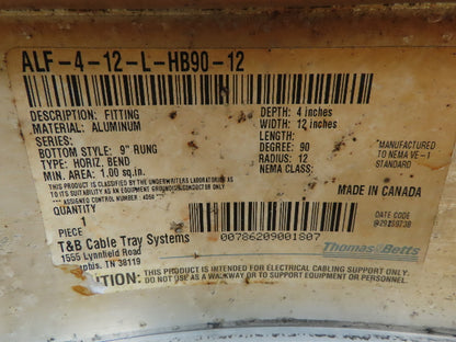 Thomas & Betts ALF-4-12-L-HB90-12 90° Cable Tray