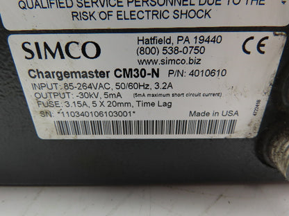 Simco CM30-N Chargemaster Industrial Electrostatic Generator 3.2A 264VAC 4010610