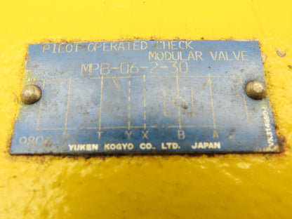 Yuken MPB-06-2-30 Hydraulic Modular Pilot Flow Control Check Sandwich Valve Sz 6
