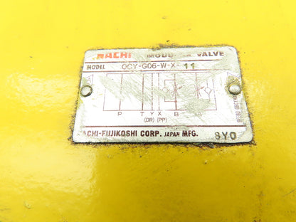 Nachi OCY-G06-W-X-11 Hydraulic Flow Control Regulator Modular Sandwich Valve Sz6
