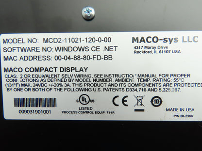 Eurotherm MCD2-11021-120-0-00 MACO Compact Operator Station