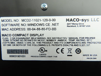 Eurotherm MCD2-11021-120-0-00 MACO Compact Operator Station