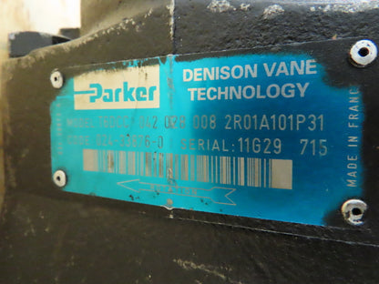 Parker Denison T6DCC Triple Vane 3-Stage Hydraulic Pump 4' Inlet 42/28/8 GPM