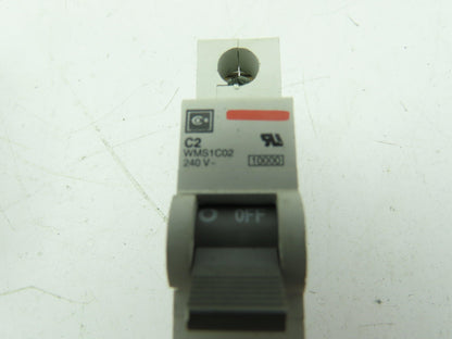 Cutler Hammer WMS1C02 Circuit Breaker, 2 Amp 240 VAC Single Pole LOT of 10
