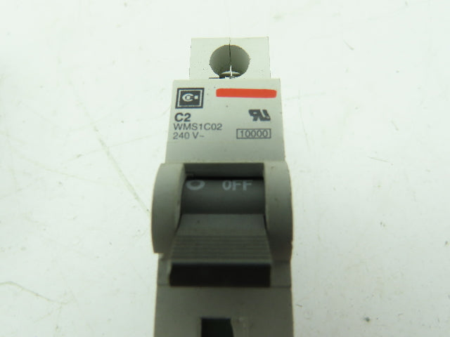 Cutler Hammer WMS1C02 Circuit Breaker, 2 Amp 240 VAC Single Pole LOT of 10