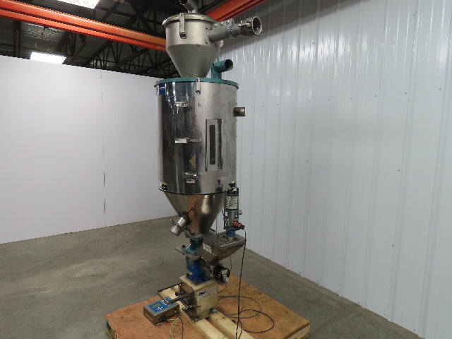 Una-Dyn Solid Cone Hopper, 
#150, Insulated, Stainless W/Autoload OS-10 Feeder