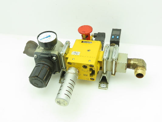 SMC AVL5000-N10-5DZM Pneumatic Soft St. AR60-N10Z Reg. Modular Lockout Valve Set