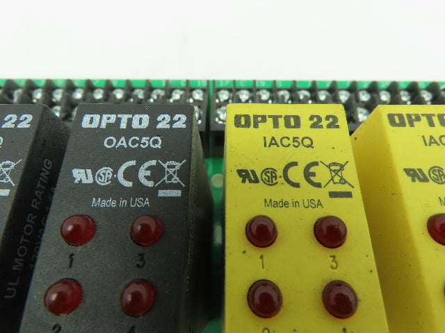 OPTO 22 PB32DEC Relay Board w/ OAC5Q (4x) and IAC5Q (4x) Relay