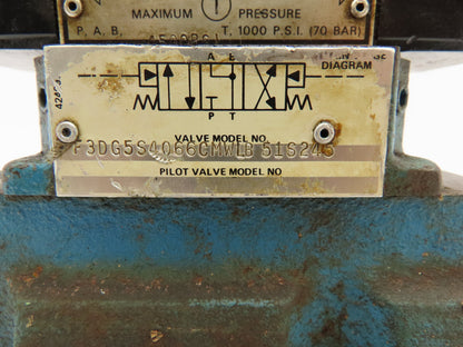 Vickers Double A F3 DG5S 40  Hydraulic Directional Solenoid Valve QF3FF10B1BH5L