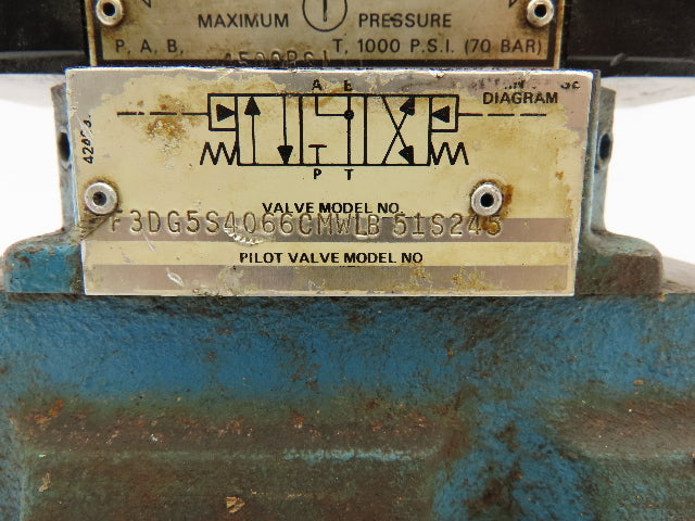 Vickers Double A F3 DG5S 40  Hydraulic Directional Solenoid Valve QF3FF10B1BH5L