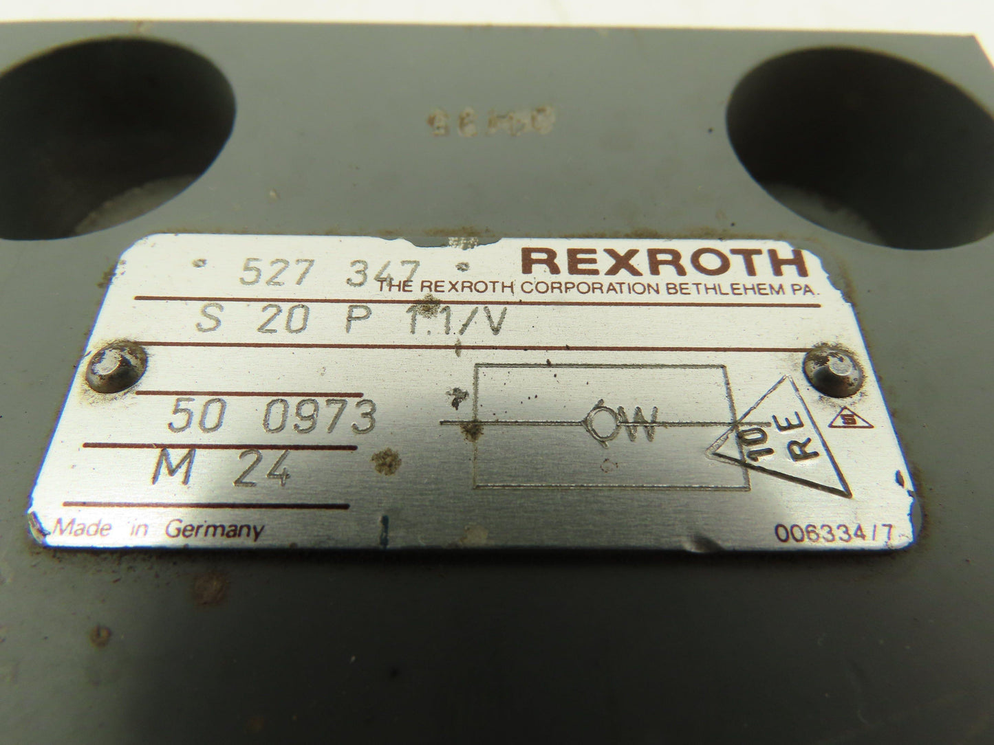 Rexroth S20 P 1.1/V Hydraulic Check Valve Block S20P 1.1/V