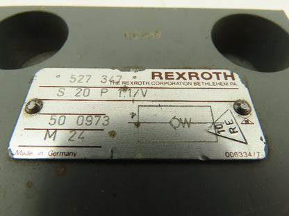 Rexroth S20 P 1.1/V Hydraulic Check Valve Block S20P 1.1/V