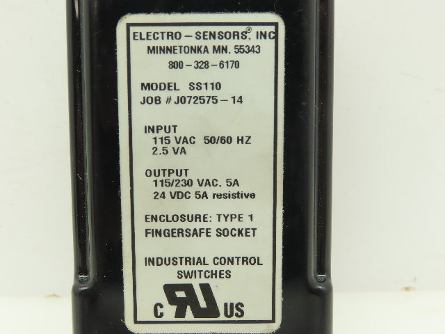 Electro-Sensors SS110 Slow Speed Switch 0.01-0.99RPM/0.1-9.9RPM Setpoint Ranges
