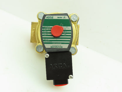 Asco JKH8210G054MO Red Hat Pneumatic Brass Solenoid Valve 1"NPT 150PSI 120V Coil