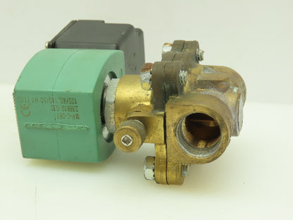 Asco JKH8210G094MO Pneumatic Solenoid Valve 150PSI 1/2"NPT 120V Coil w/Man Oper.