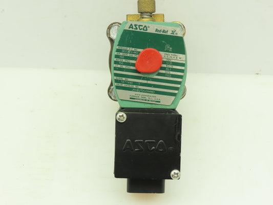 Asco JKH8210G094MO Pneumatic Solenoid Valve 150PSI 1/2"NPT 120V Coil w/Man Oper.