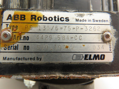Elmo 4429 584-CC ABB Robotics Servo Motor PS130/6-75-P-3262 w/5692-435-R Encoder