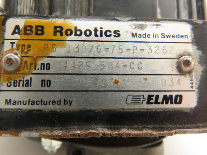 Elmo 4429 584-CC ABB Robotics Servo Motor PS130/6-75-P-3262 w/5692-435-R Encoder