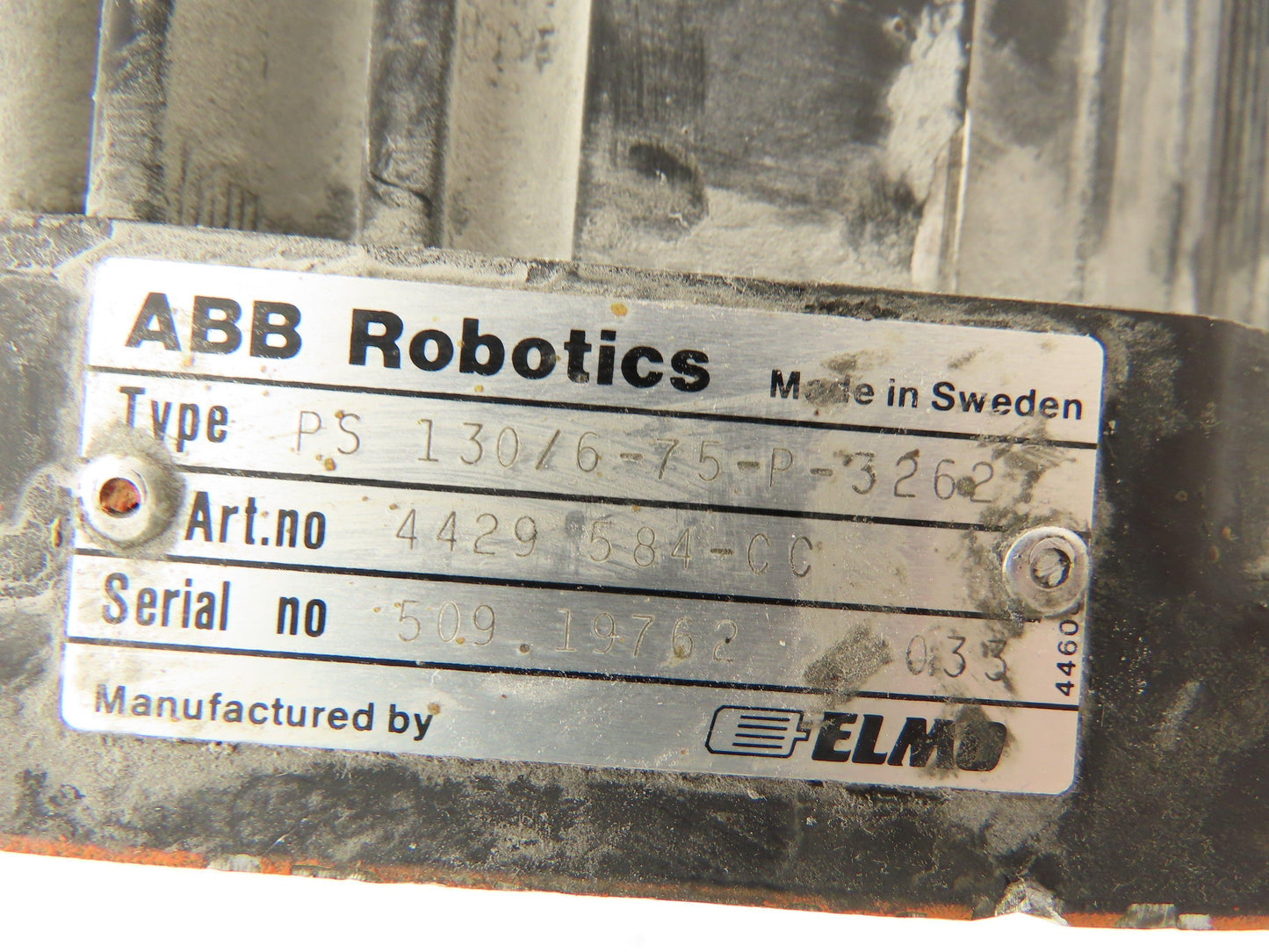 Elmo 4429 584-CC ABB Robotics Servo Motor PS130/6-75-P-3262 w/5692-435-R Encoder