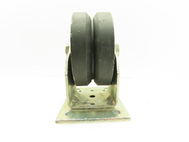Bassick S-698 Heavy Duty V-Groove 6"x2.75"Steel Caster Wheel 6.75"x5"Fixed Plate
