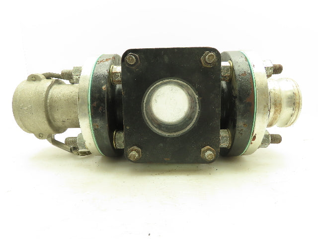J.C. Ernst 200 Dbl Sight Flow Indicator 285PSI 3" Cam And Groove Quick Coupling