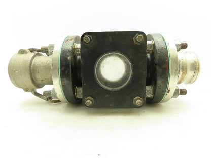 J.C. Ernst 200 Dbl Sight Flow Indicator 285PSI 3" Cam And Groove Quick Coupling