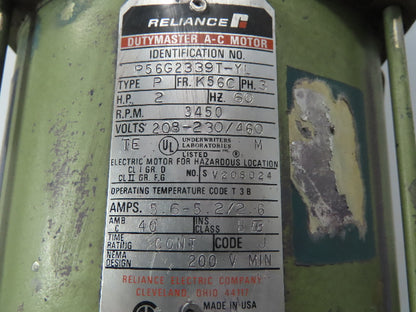 Binks 2 hp Electric Paint Pump Reliance P56G2339T-YL Hazardous Location Motor