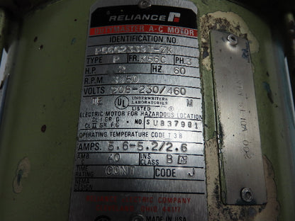 Binks 2 hp Electric Paint Pump Reliance P56G2339T-ZK Hazardous Location Motor