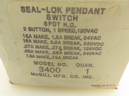 McGill Seal-Loc 3400 Seal Lok Push Button Pendant Switch