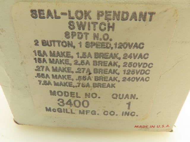 McGill Seal-Loc 3400 Seal Lok Push Button Pendant Switch