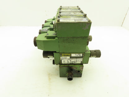 Parker D1VW Hydraulic Directional Flow Control Solenoid Valve Stack 120V GREEN