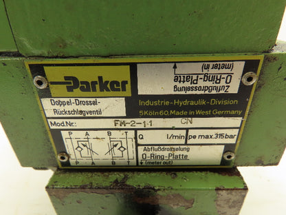 Parker D1VW Hydraulic Directional Flow Control Solenoid Valve Stack 120V GREEN