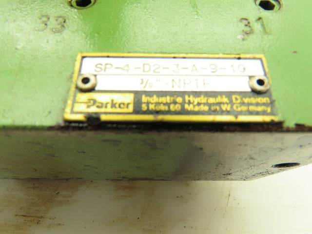 Parker D1VW Hydraulic Directional Flow Control Solenoid Valve Stack 120V GREEN