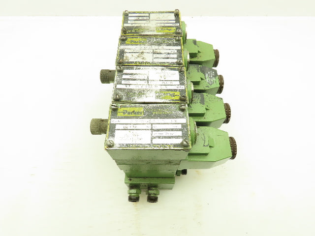 Parker D1VW Hydraulic Directional Flow Control Solenoid Valve Stack 120V GREEN